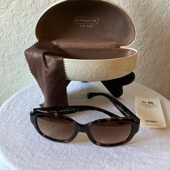 Coach: Rita (L923) Dark Tortoise Sunglasses- Case & Microfiber Cloth - Picture 1 of 16
